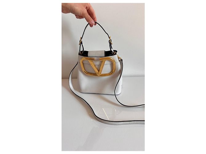 Borsa a secchiello VLOGO Valentino Garavani Bianco - vista 2