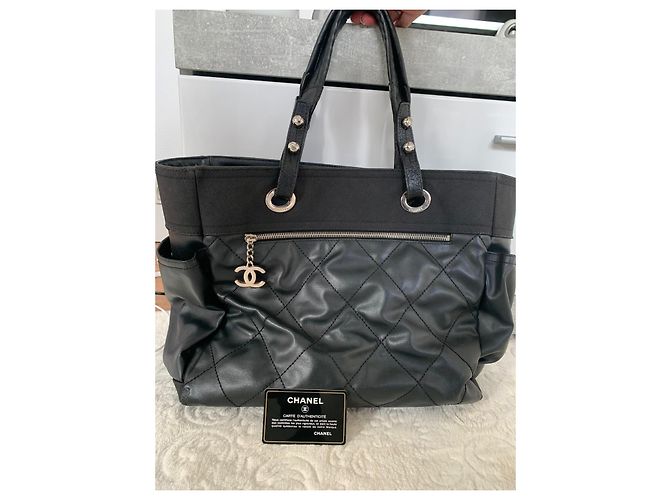Borsa a mano Chanel Paris Biarritz in pelle nera Nero - vista 5
