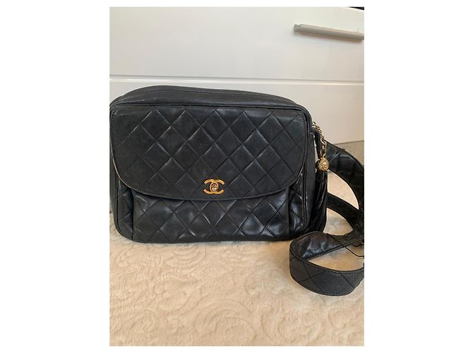 Borsa a tracolla Chanel Camera nera in pelle Nero - vista 14