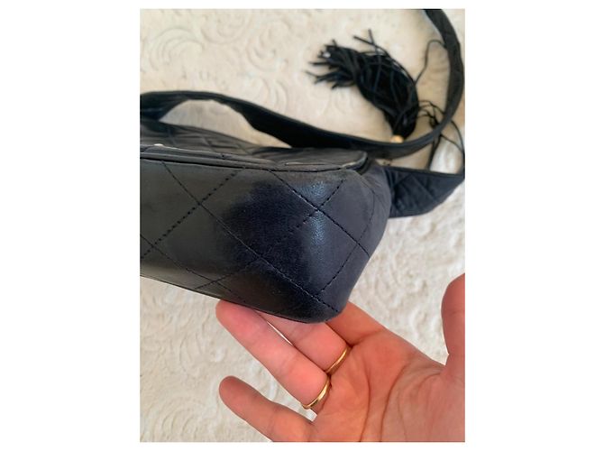 Borsa a tracolla Chanel Camera nera in pelle Nero - vista 6
