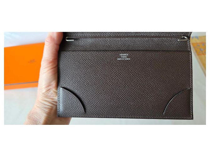 Hermès Agenda-Halter aus Leder Taupe - Ansicht 7