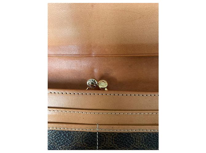 Cartera Céline Triomphe Marrón de Cuero Castaño - vista 6