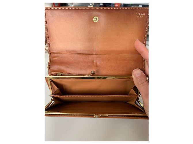 Cartera Céline Triomphe Marrón de Cuero Castaño - vista 9