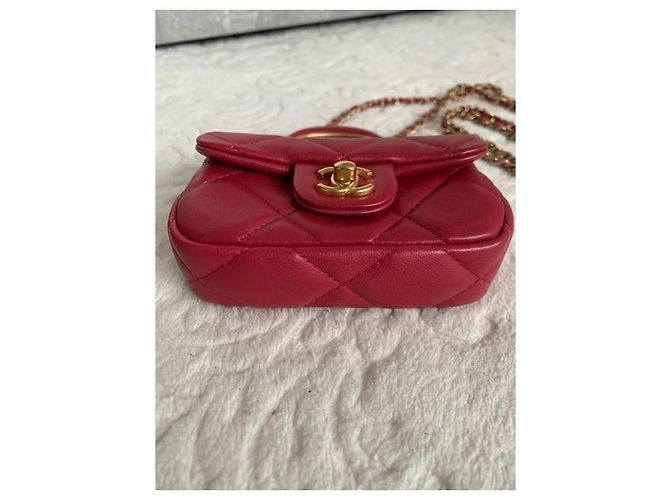 Mini Borsa Chanel Trapuntata Rosa Pelle di Vitello - vista 11
