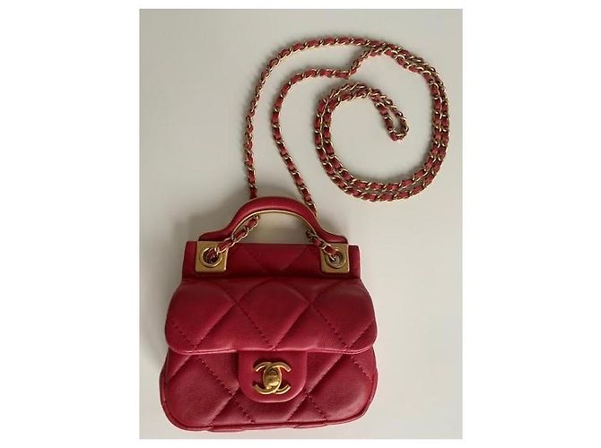 Mini Borsa Chanel Trapuntata Rosa Pelle di Vitello - vista 15