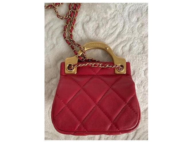Mini Borsa Chanel Trapuntata Rosa Pelle di Vitello - vista 4