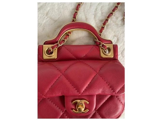 Mini Borsa Chanel Trapuntata Rosa Pelle di Vitello - vista 8