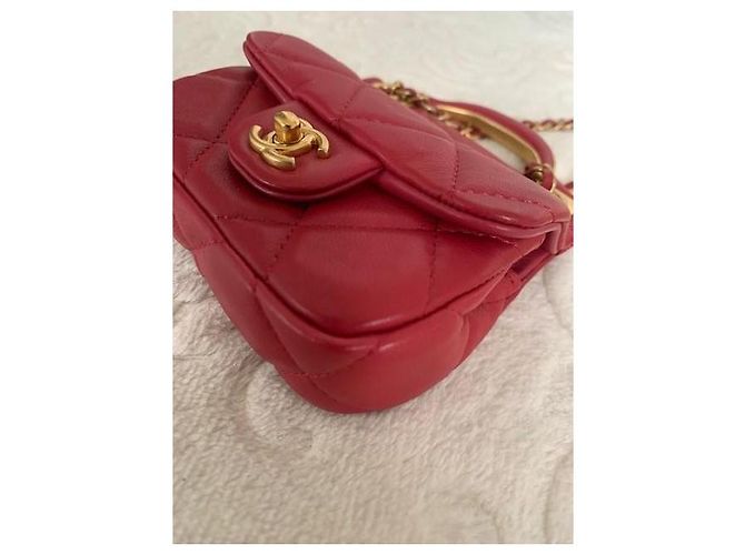 Mini Borsa Chanel Trapuntata Rosa Pelle di Vitello - vista 9