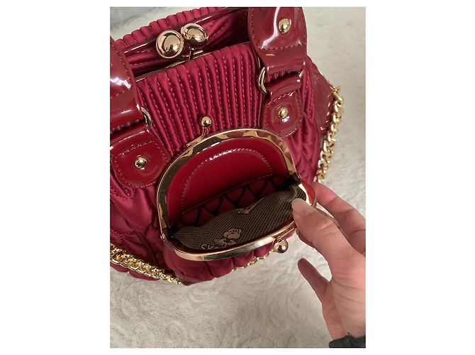 Autre Marque Bolsa de mão BELINDA Bordeaux em tecido acolchoado estilo seda - vista 6