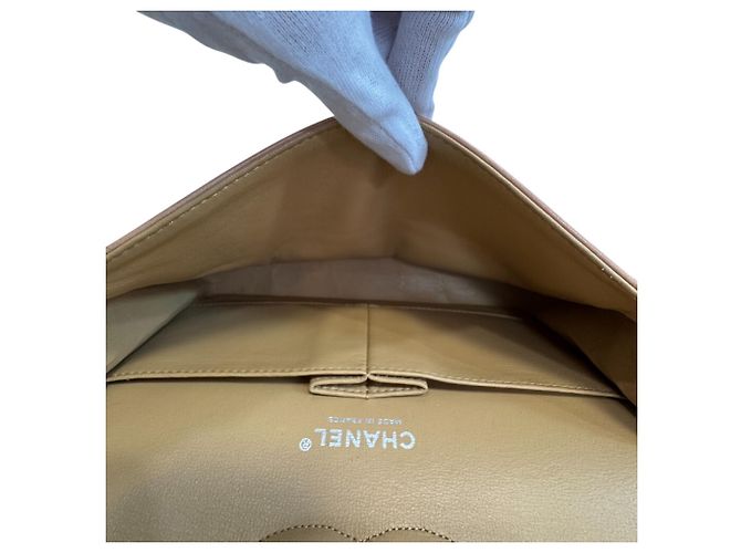 Borsa a Spalla in Pelle Beige Matelassé Chanel - vista 10