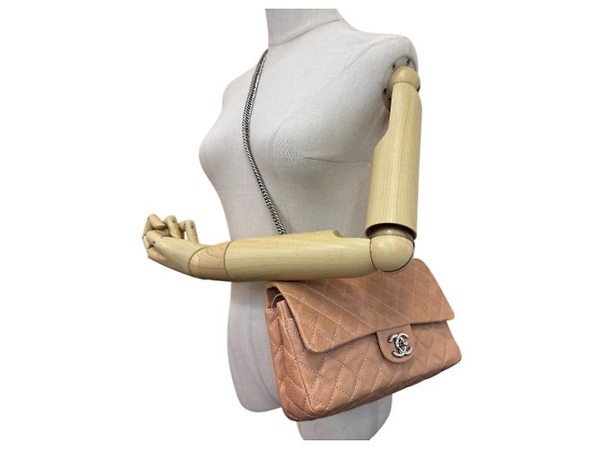 Borsa a Spalla in Pelle Beige Matelassé Chanel - vista 15