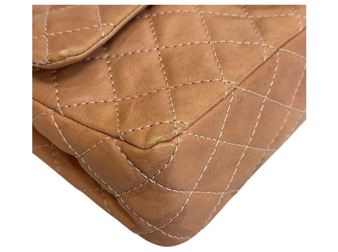 Borsa a Spalla in Pelle Beige Matelassé Chanel - vista 3