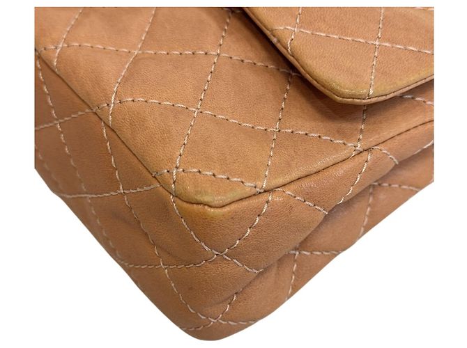 Borsa a Spalla in Pelle Beige Matelassé Chanel - vista 4