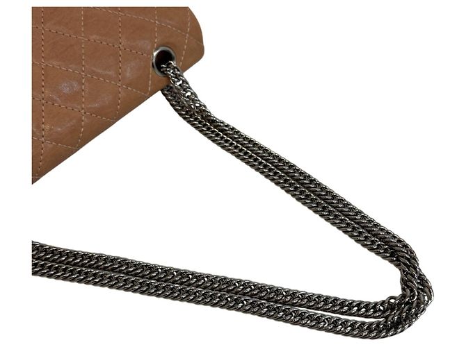 Borsa a Spalla in Pelle Beige Matelassé Chanel - vista 5