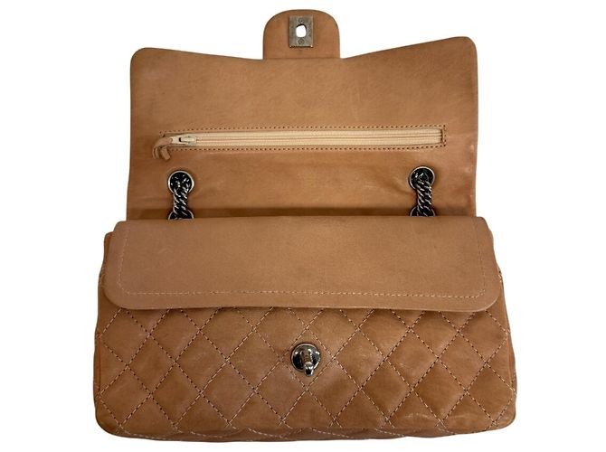 Borsa a Spalla in Pelle Beige Matelassé Chanel - vista 7