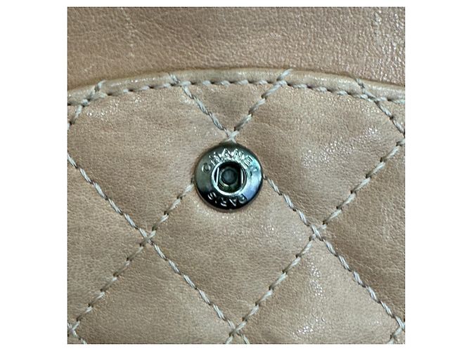Borsa a Spalla in Pelle Beige Matelassé Chanel - vista 9