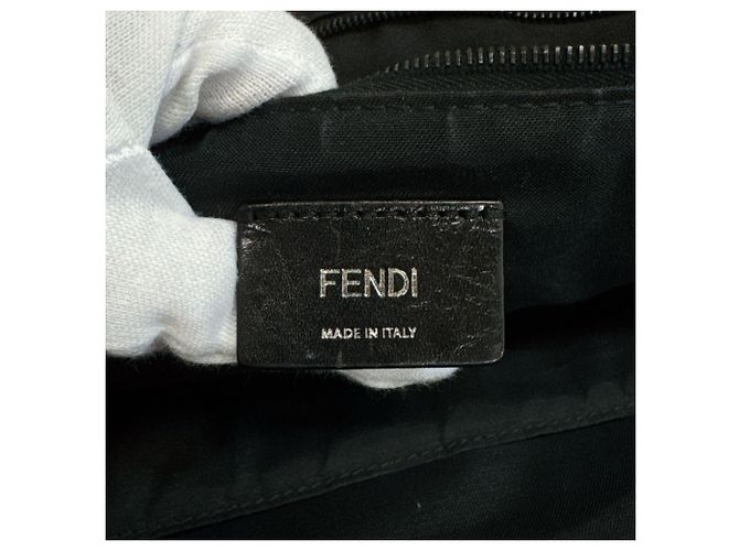 Fendi Gray Leather Backpack Brown - view 12