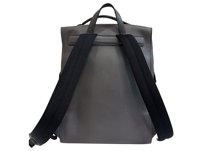 Fendi Gray Leather Backpack Brown - view 2