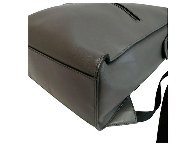 Fendi Gray Leather Backpack Brown - view 3