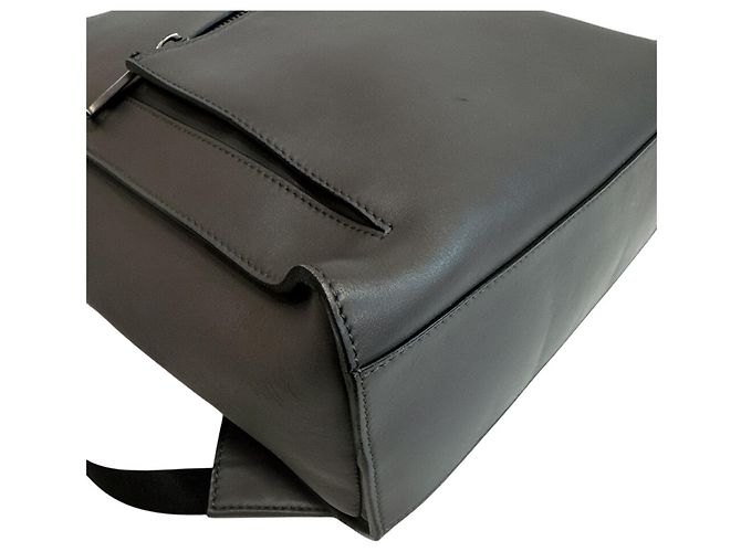 Fendi Gray Leather Backpack Brown - view 4