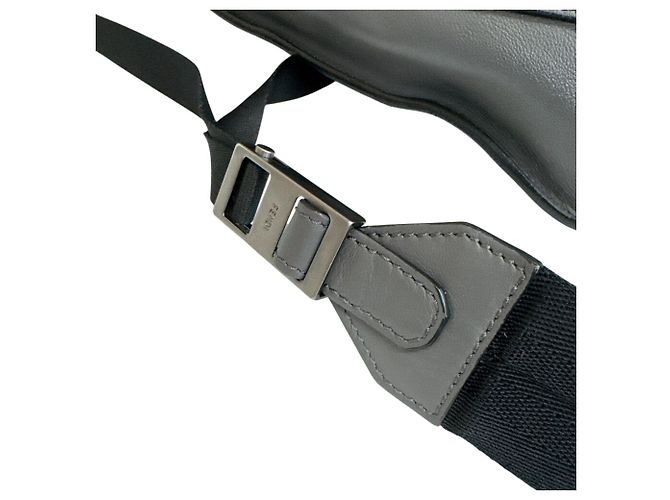 Fendi Gray Leather Backpack Brown - view 7
