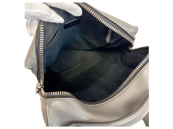 Fendi Gray Leather Backpack Brown - view 8
