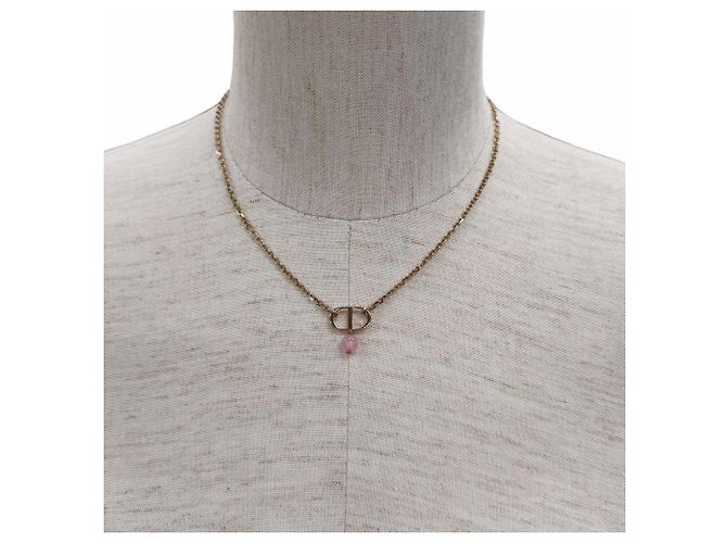 Christian Dior Petit CD Diamant Harz Perlenkette Golden - Ansicht 3