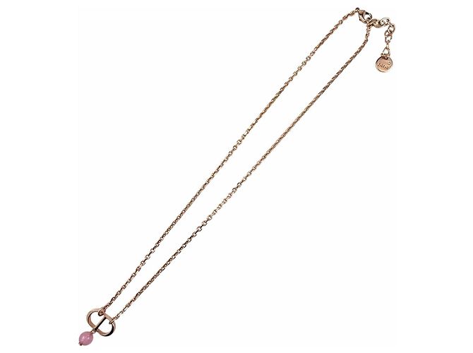 Christian Dior Petit CD Diamant Harz Perlenkette Golden - Ansicht 4