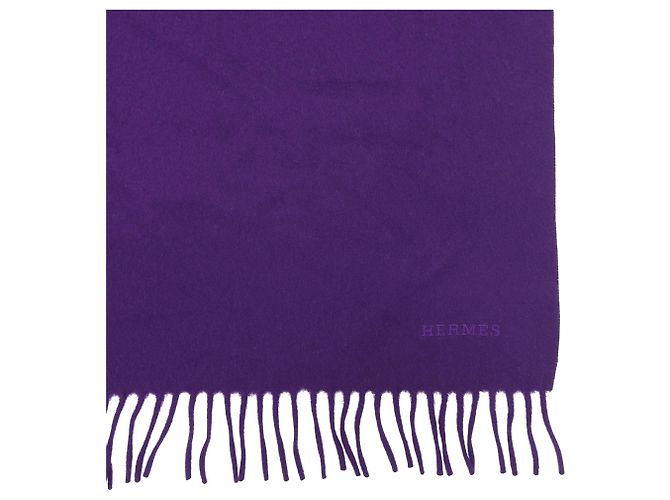 Stola in cashmere viola Hermès Porpora - vista 4
