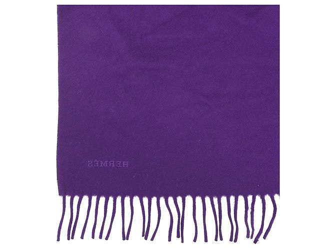 Stola in cashmere viola Hermès Porpora - vista 5