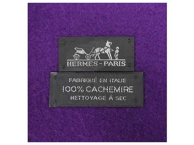 Stola in cashmere viola Hermès Porpora - vista 8
