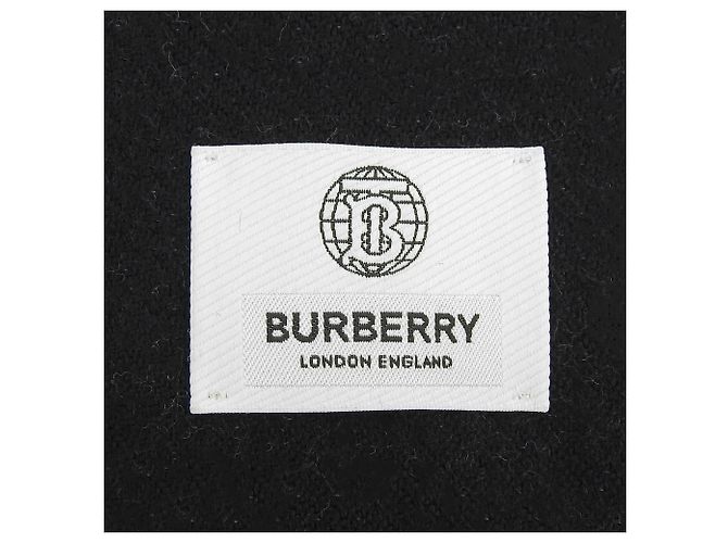 Stola in lana jacquard con logo Burberry Nero Beige - vista 6