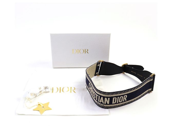 Christian Dior Gürtel aus Canvas mit gesticktem Logo - Ansicht 2