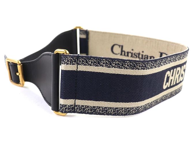 Christian Dior Gürtel aus Canvas mit gesticktem Logo - Ansicht 5