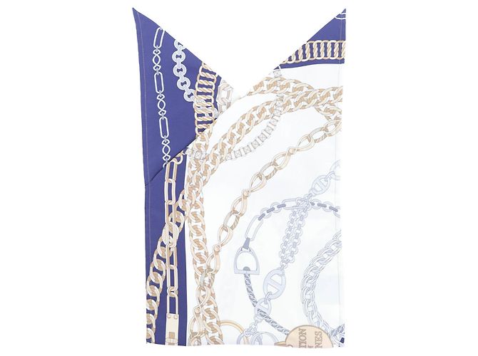 Silk In Borsa in seta Furoshiki PM Petit H di Hermès Blu navy - vista 2