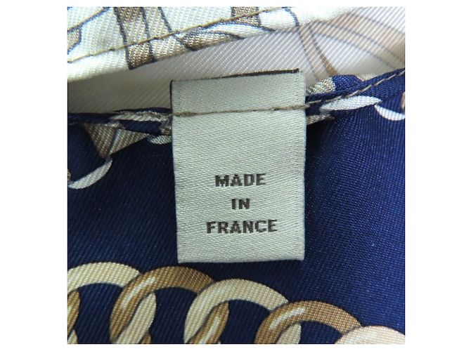 Silk In Borsa in seta Furoshiki PM Petit H di Hermès Blu navy - vista 6
