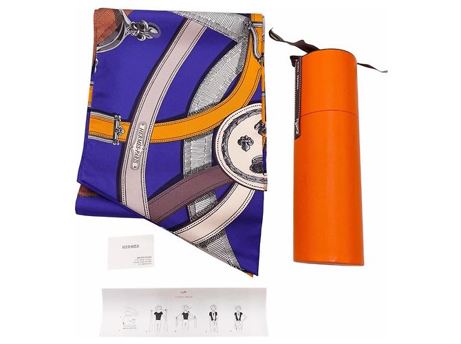Bufanda de seda Hermès Maxi Twilly Cavalcadour Multicolor Púrpura - vista 2