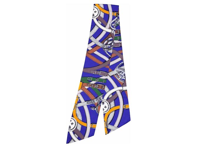 Bufanda de seda Hermès Maxi Twilly Cavalcadour Multicolor Púrpura - vista 3
