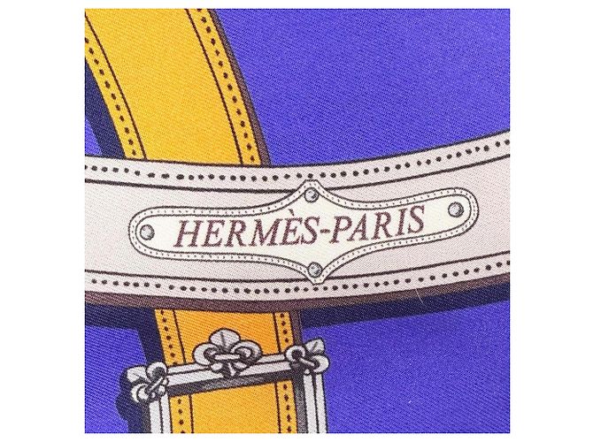 Bufanda de seda Hermès Maxi Twilly Cavalcadour Multicolor Púrpura - vista 6