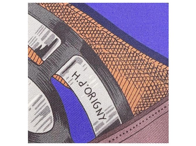 Bufanda de seda Hermès Maxi Twilly Cavalcadour Multicolor Púrpura - vista 7