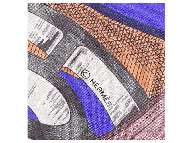 Bufanda de seda Hermès Maxi Twilly Cavalcadour Multicolor Púrpura - vista 8