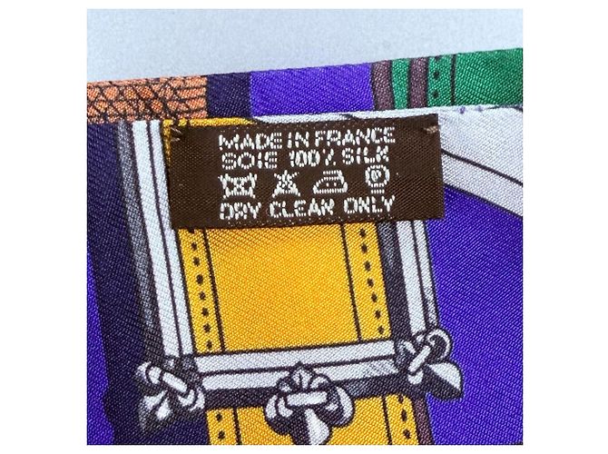 Bufanda de seda Hermès Maxi Twilly Cavalcadour Multicolor Púrpura - vista 9