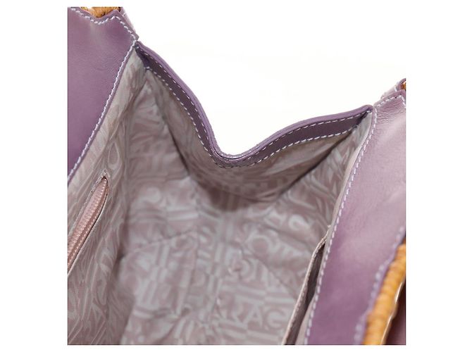 Borsa a Mano Gancini Salvatore Ferragamo Rattan Beige Argento Auth 154682V - vista 22