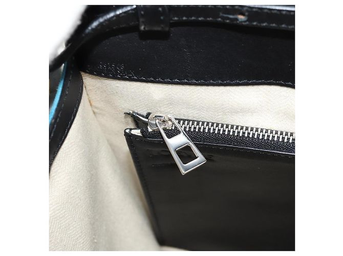LOEWE V Anagram Borsa a Spalla con Catena Pelle Suede 2in1 Blu Argento Auth 154755V - vista 24