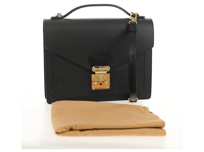 LOUIS VUITTON Borsa a Mano Epi Monceau 28 Nera M52122 LV Auth mr1592V Nero - vista 12