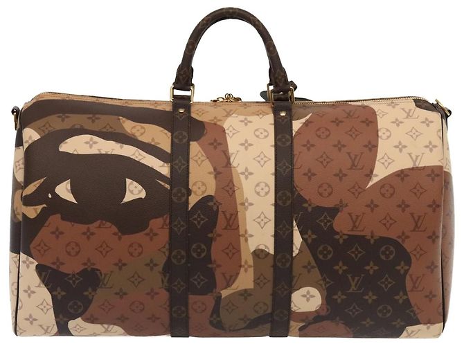 LOUIS VUITTON LV Portrait Keepall Bandouliere 55 Borsa Marrone M46677 Auth 86022SM - vista 2