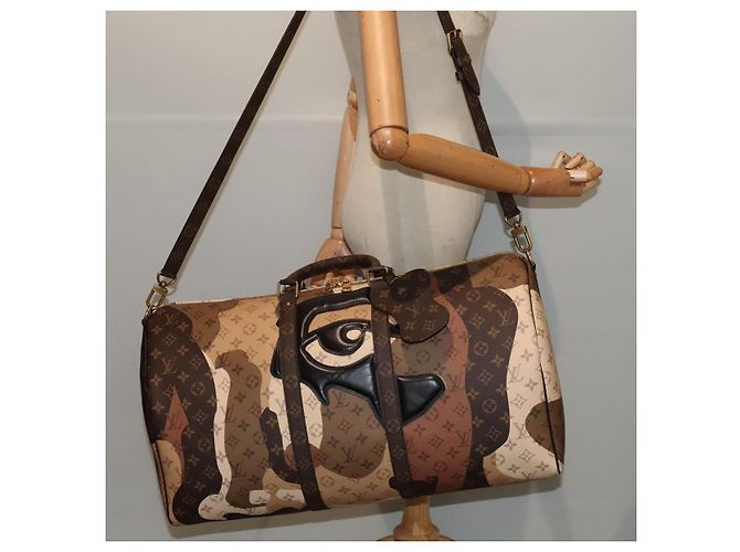 LOUIS VUITTON LV Portrait Keepall Bandouliere 55 Borsa Marrone M46677 Auth 86022SM - vista 25