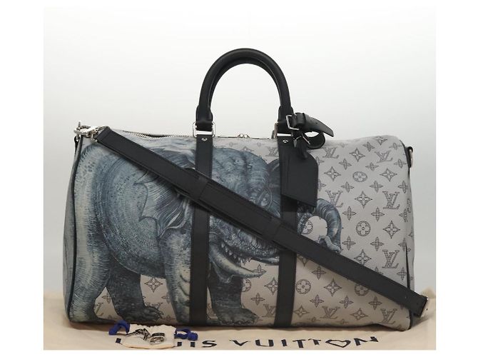 LOUIS VUITTON Monogram Savanna Keepall Bandouliere 45 Borsa M54130 LV Auth 92978SM Marrone - vista 12