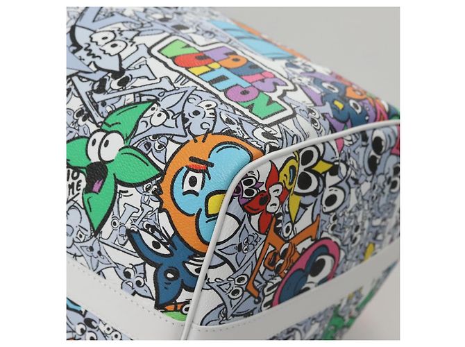 LOUIS VUITTON Borsa Keepall Bandoulière 50 Monogram Comics M21863 Auth LV 95131SM Bianco - vista 14