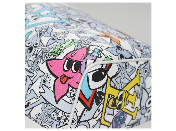 LOUIS VUITTON Borsa Keepall Bandoulière 50 Monogram Comics M21863 Auth LV 95131SM Bianco - vista 16
